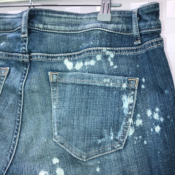 🎉3HP🎉 LANE BRYANT Low Rise Boyfriend Jeans Distressed Deconstructed Stretch 16 - Picture 14 of 16